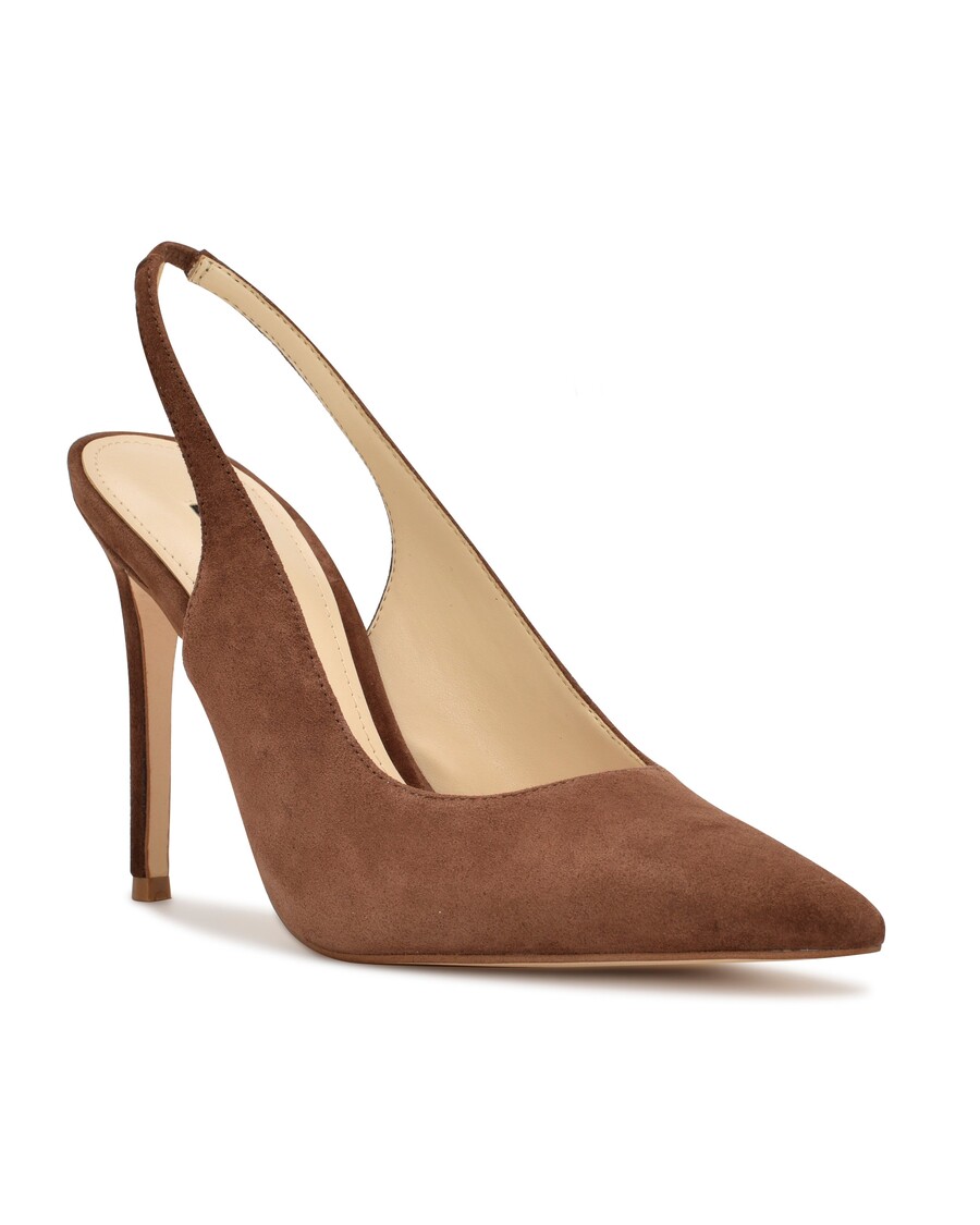 Nio Västfjäder Spetsiga Tå Slingback Pumps