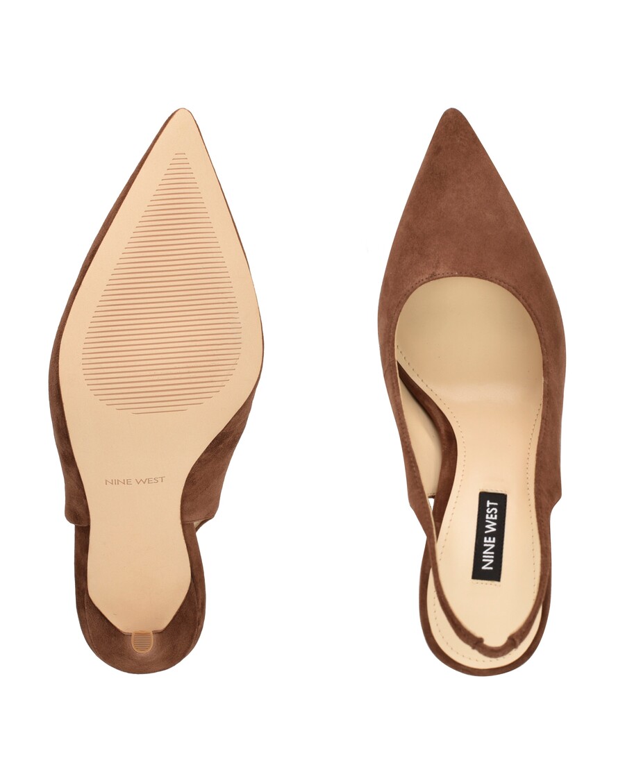Nio Västfjäder Spetsiga Tå Slingback Pumps