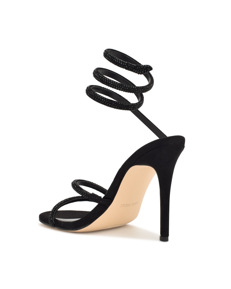 босоножки на каблуке с запахом до щиколки девяти западная маска