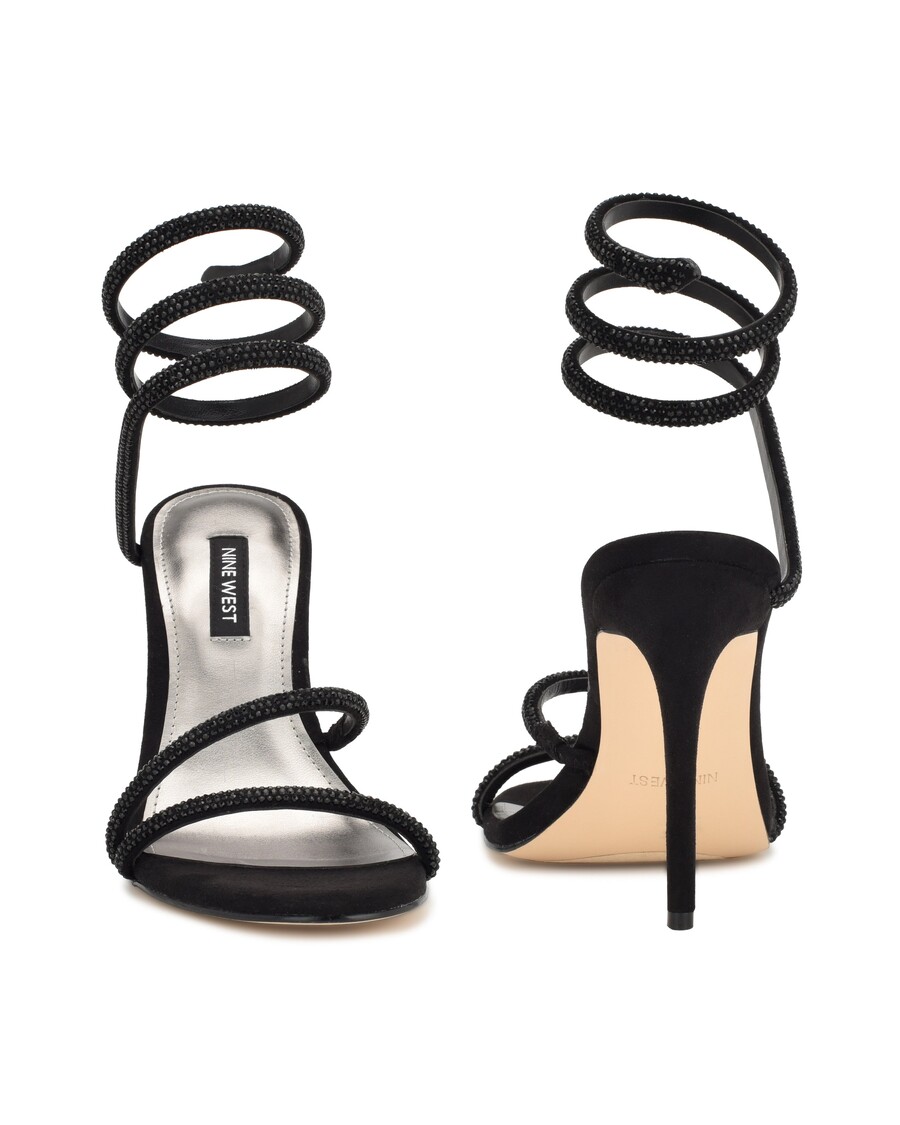 босоножки на каблуке с запахом до щиколки девяти западная маска