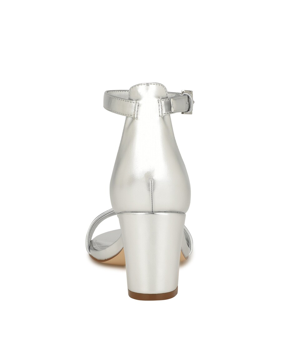 Sandały Na Obcasie Klockowym Dziewięć West Pruce Z Paskami Na Kostce