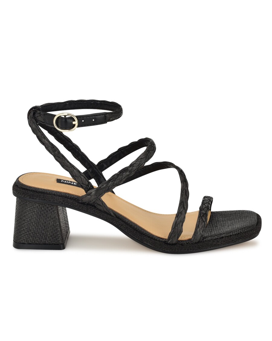 Kilenc West Emolly Raffia Blokksarkú Szandál
