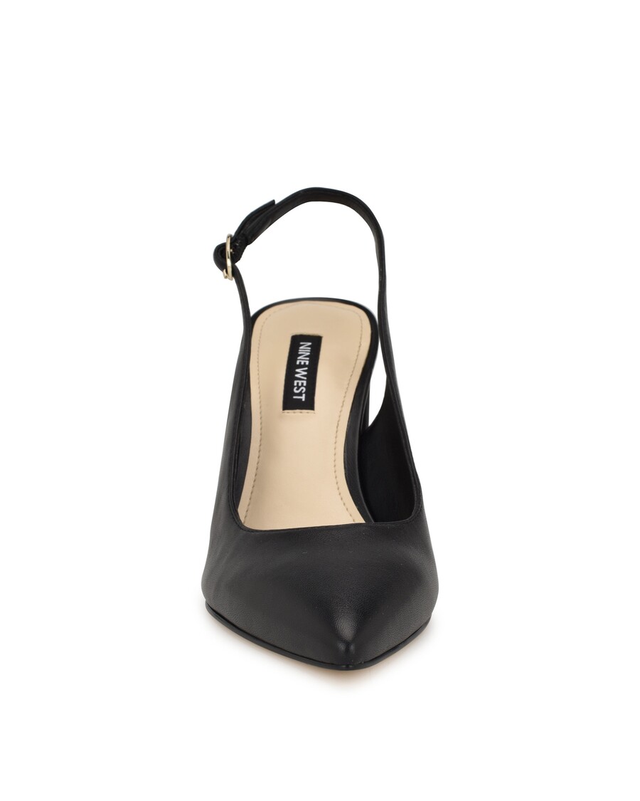 üheksa Lääne Gompell Plokk-konts Slingback Pumpa