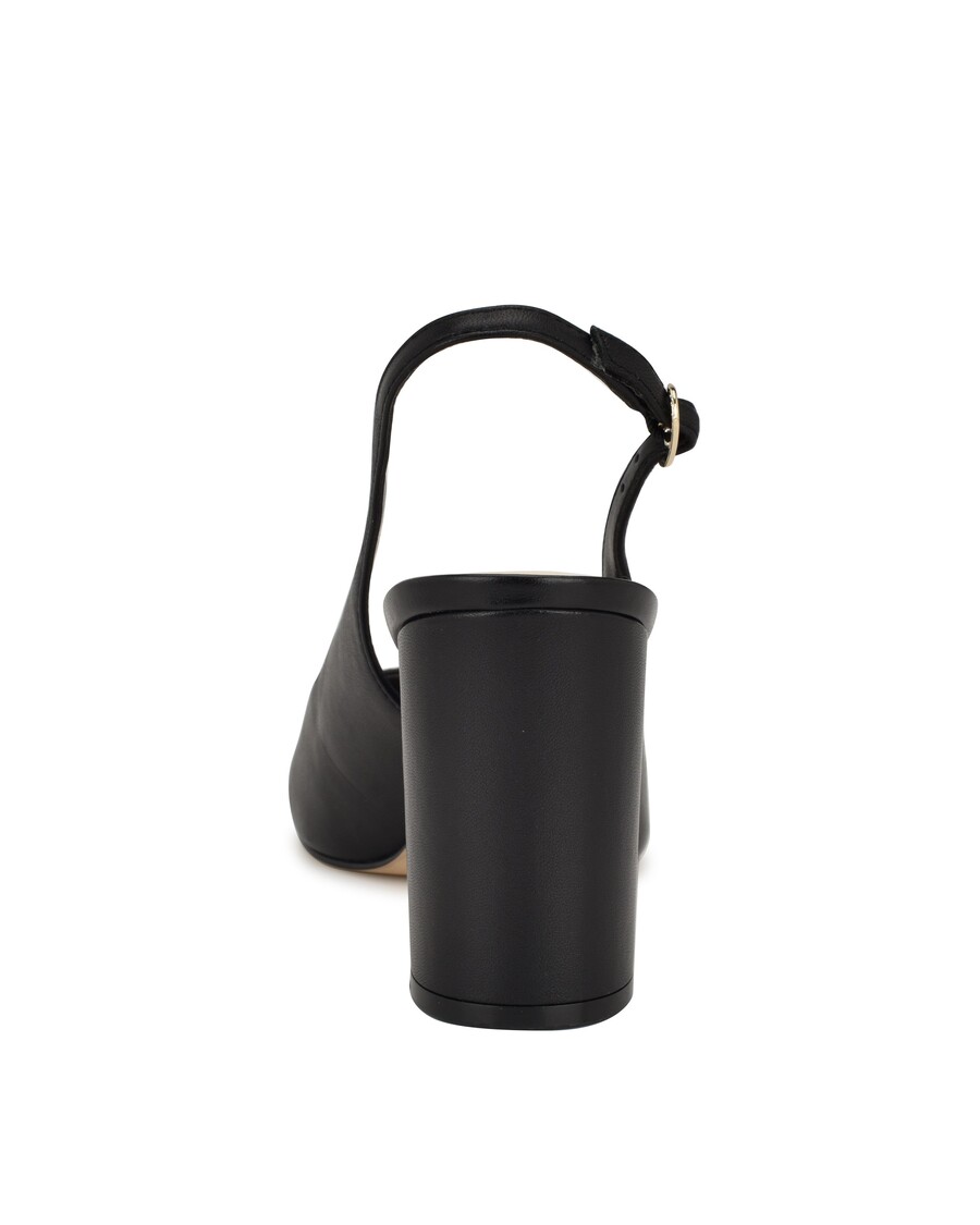 üheksa Lääne Gompell Plokk-konts Slingback Pumpa