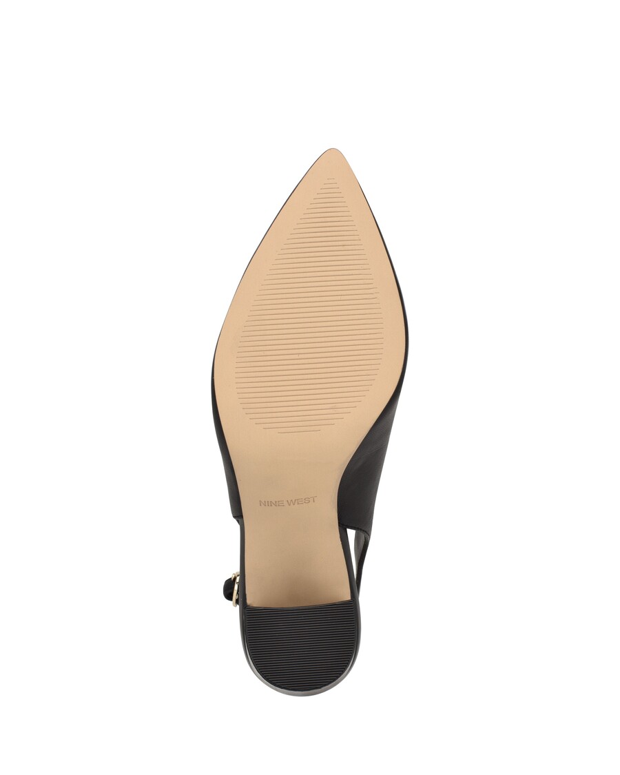 üheksa Lääne Gompell Plokk-konts Slingback Pumpa