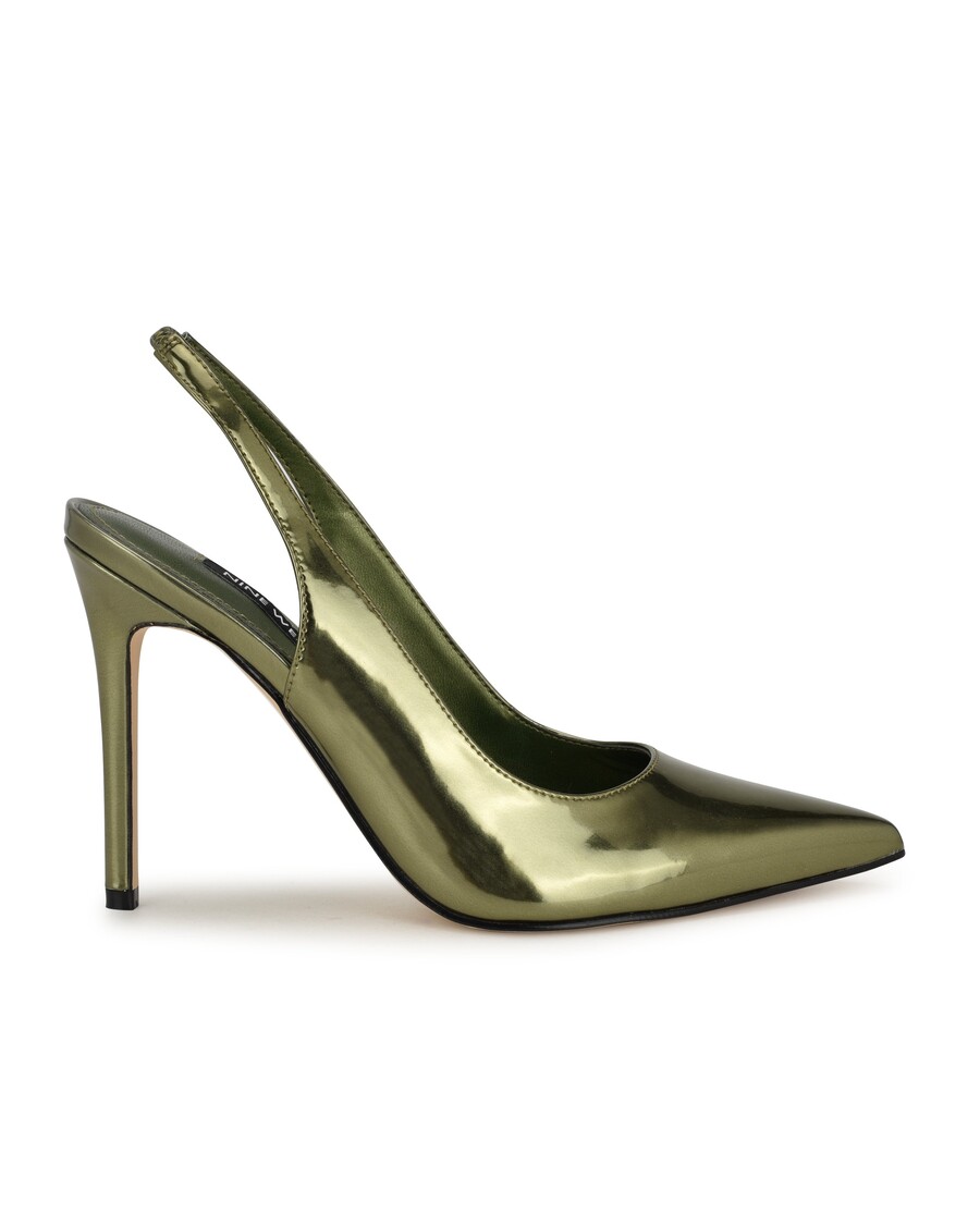 Kilenc Nyugati Toll Hegyes Orrú Slingback Pumpa