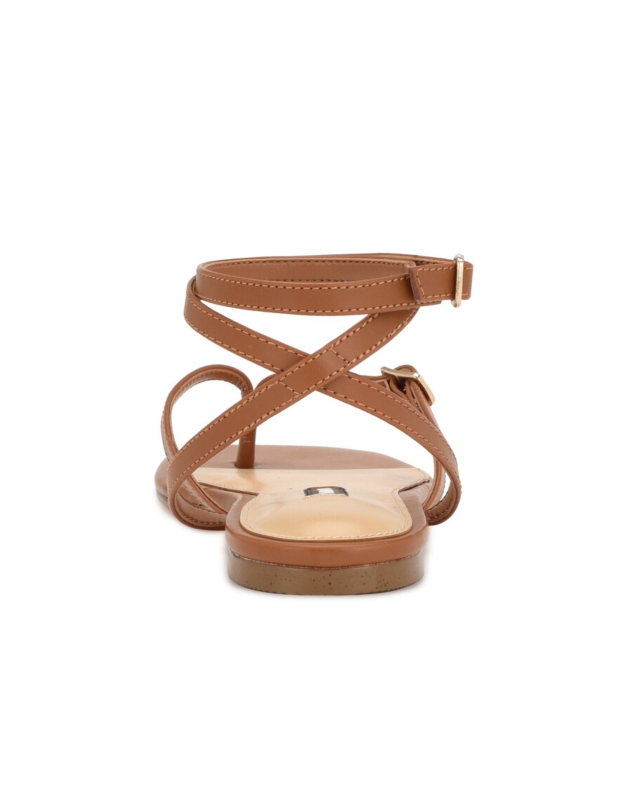 Deviņas Rietumu Nelson Ankle Wrap Plakanas Sandales