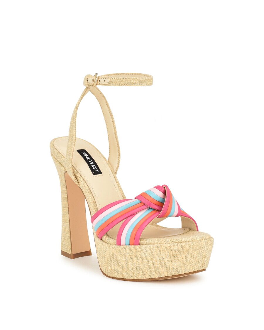 Kilenc West Irna Platform Bokapántos Csomózott Szandál
