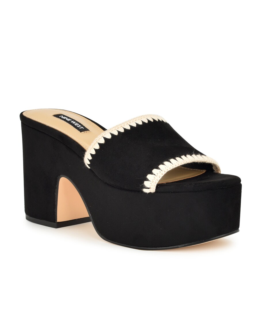 Deväť Západ Yickie Platformových šmykľavých Sandálov