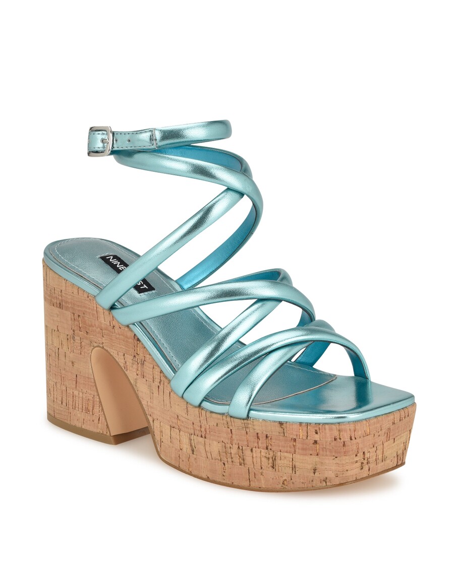ナインウエストコークプラットフォームウェッジストラップサンダル