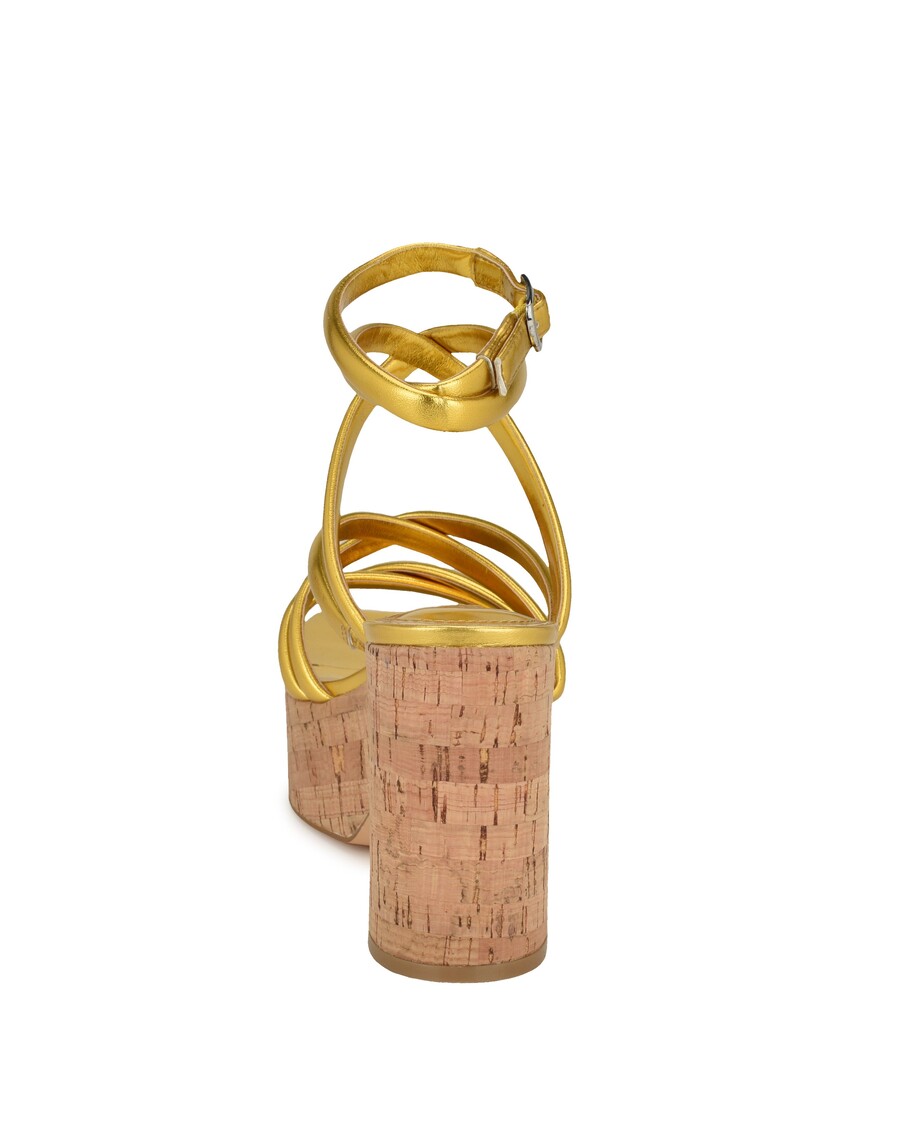 Nine West Corke Platform Sandalen Met Sleehak En Bandjes