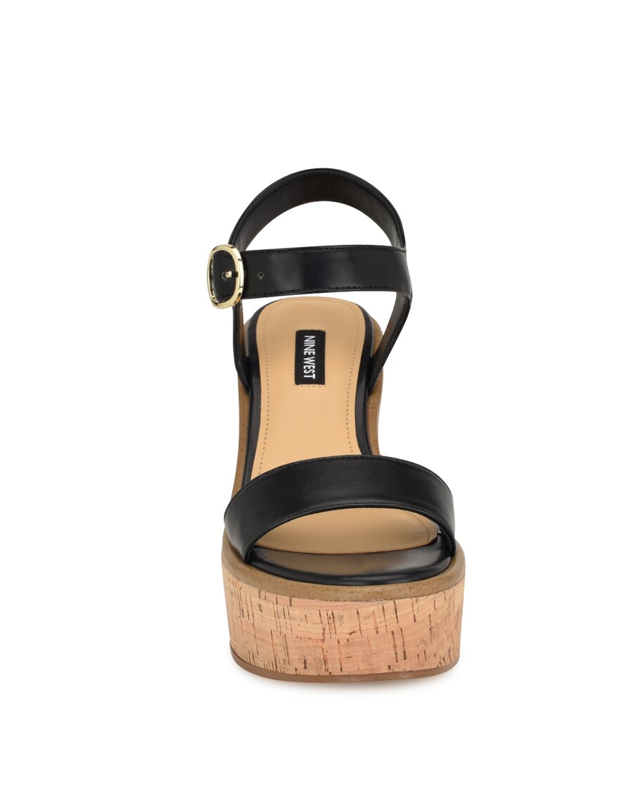 Sandały Na Koturnie Dziewięć West Amye Z Paskami Na Kostce