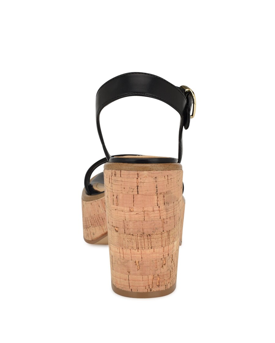 Sandały Na Koturnie Dziewięć West Amye Z Paskami Na Kostce