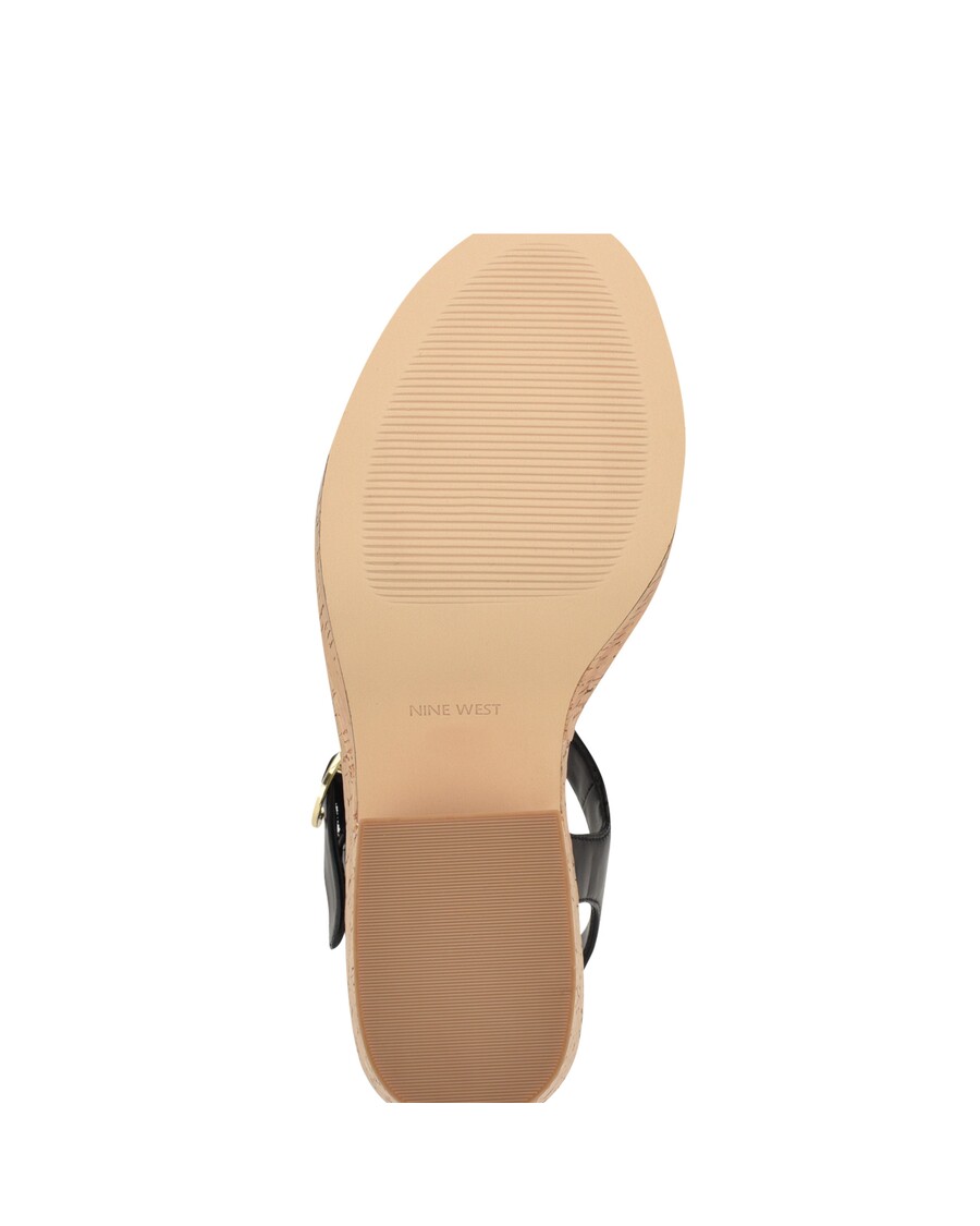 Sandały Na Koturnie Dziewięć West Amye Z Paskami Na Kostce