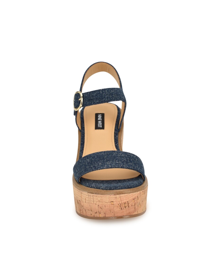 Deviņas Rietumu Amye Potītes Siksnas ķīļa Sandales