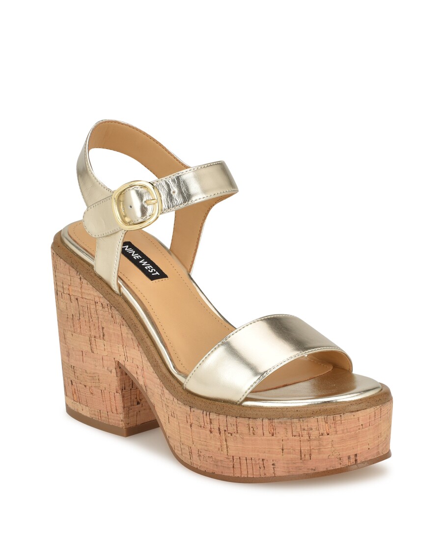 Deviņas Rietumu Amye Potītes Siksnas ķīļa Sandales