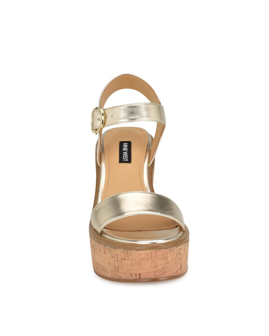 Deviņas Rietumu Amye Potītes Siksnas ķīļa Sandales