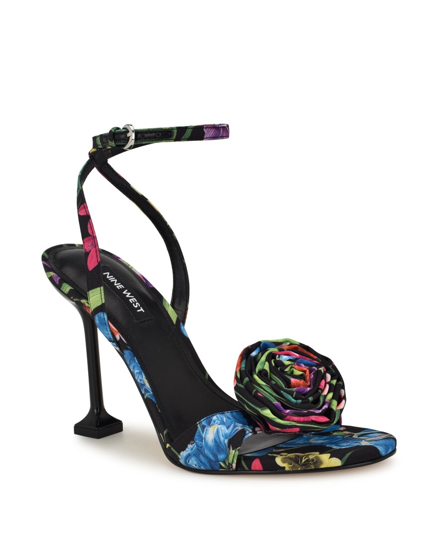 Nine West Neve Rosette Ankle Strap Sandals