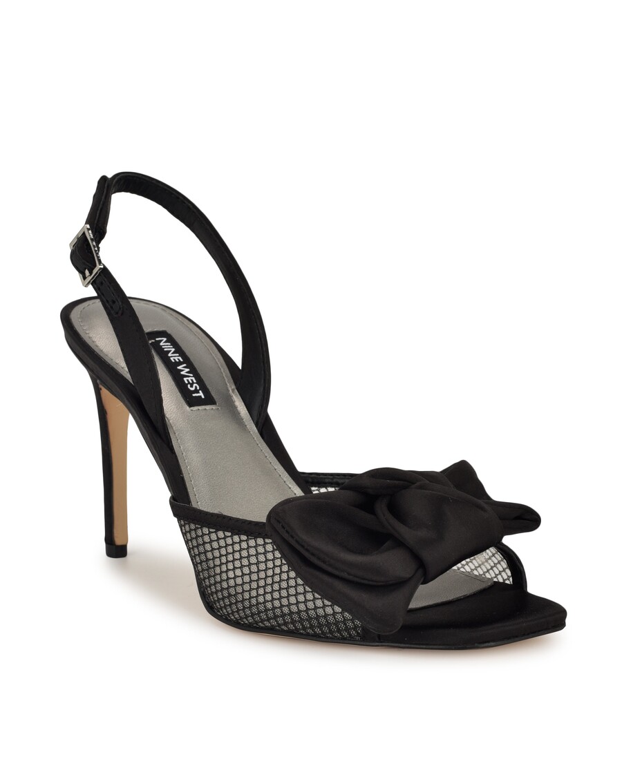 Sandały Dziewięć West Georgia Z Kokardką I Paskami Na Pasku