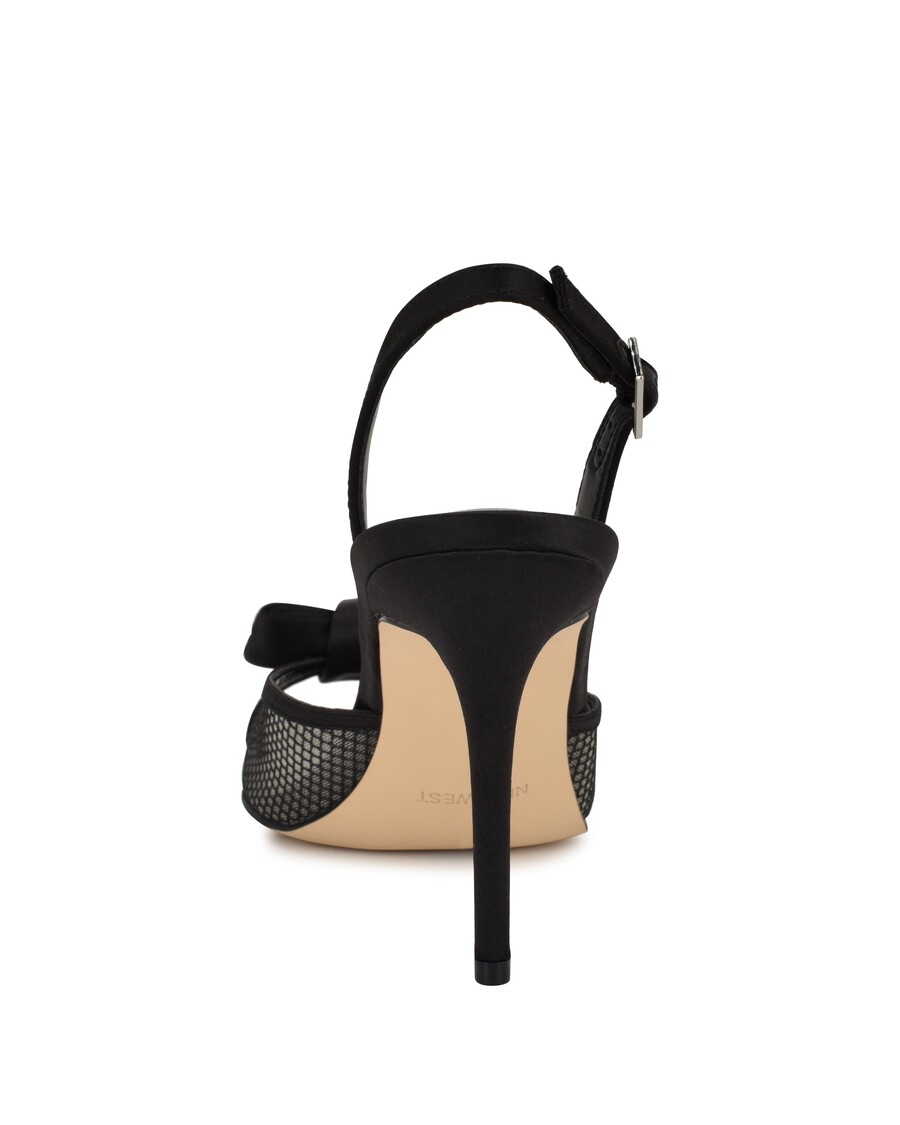 Sandały Dziewięć West Georgia Z Kokardką I Paskami Na Pasku