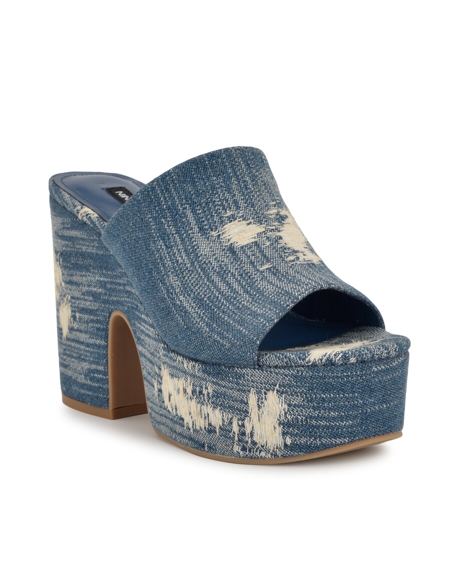 Devyni West Olley Platforminiai Slydimo Sandalai