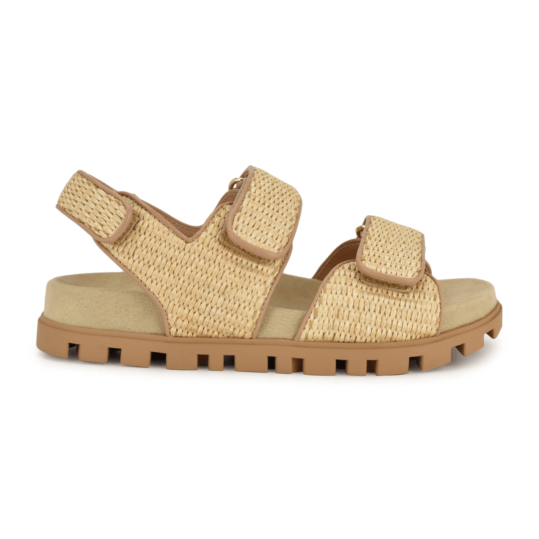 Nine West Tillee Footbed Sandals Natural Raffia