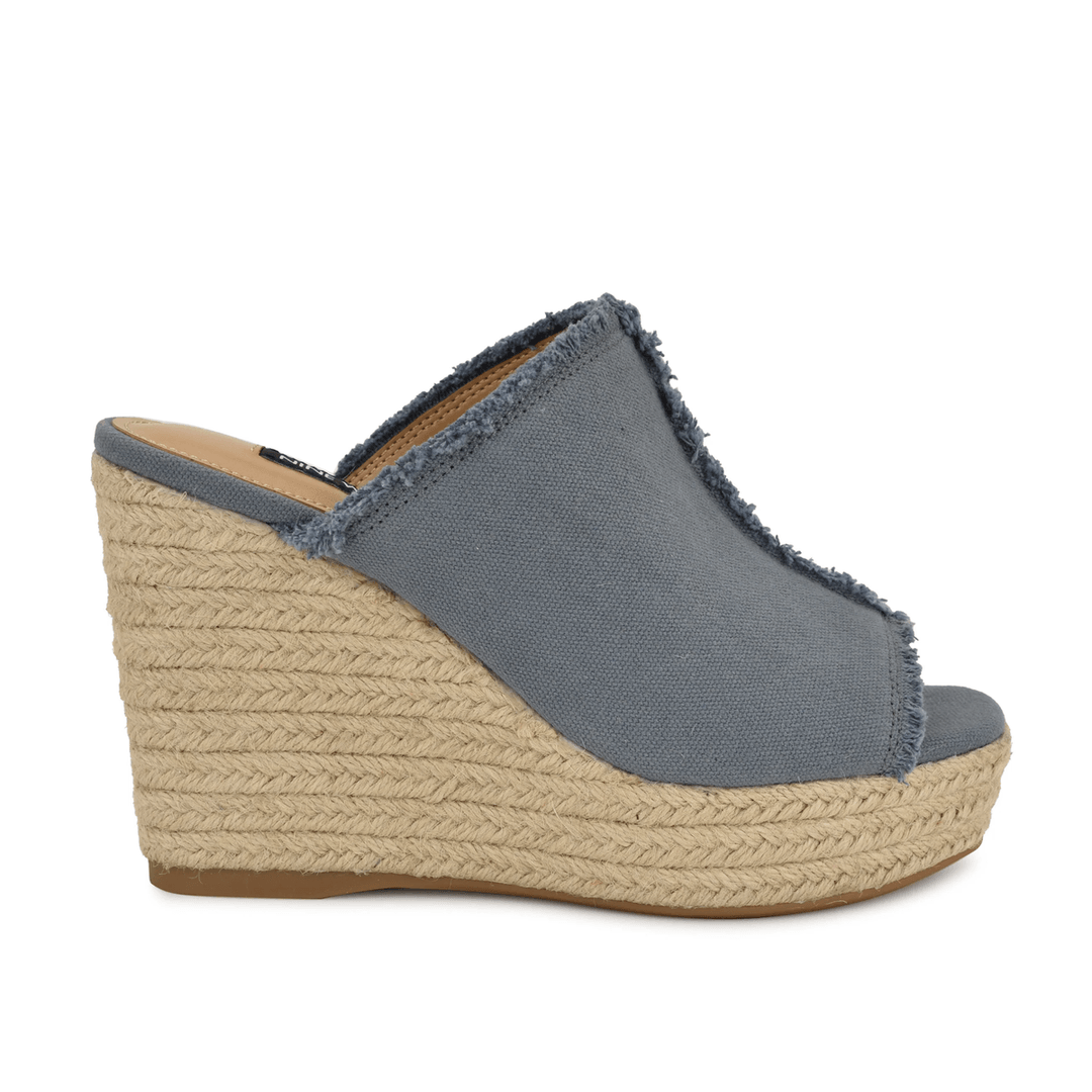 Nine West Baja Espadrille Wedge Sandals Blue