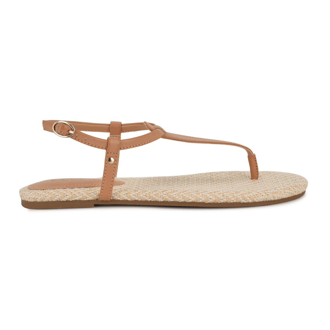 Nine West Beriah Flat Thong Sandals Natural