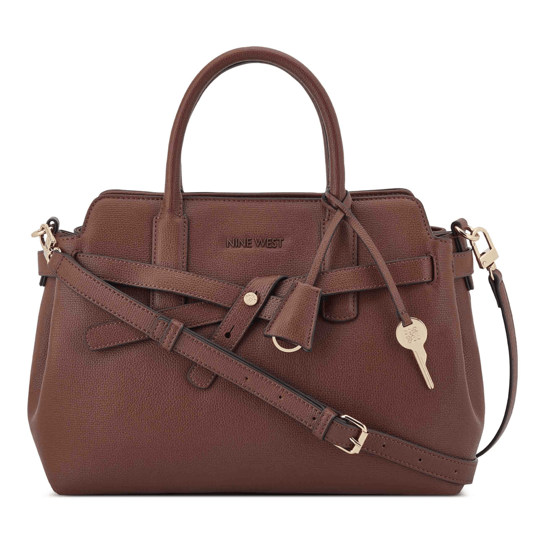 Nine West Lille Triple Compartment Satchel Mahogany